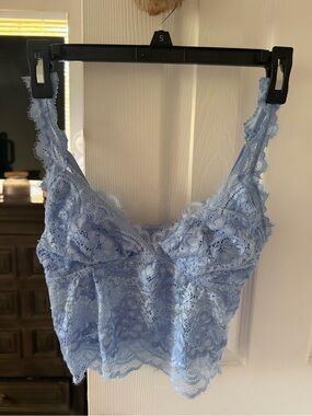 aerie Light Blue Lace Bralette Tank Top